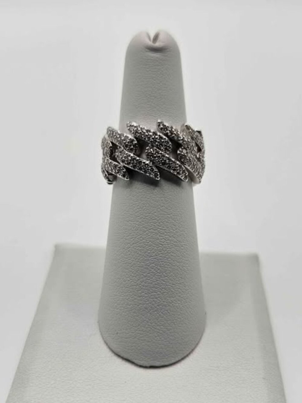 Moissanite 2.35ct Monaco Ring - Rhodium Plated - 8.0g - PASSES TESTER (Size 6) - Picture 1 of 3